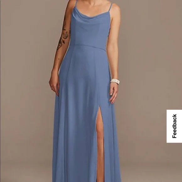 cornflower blue dress bridesmaid Clemmie Satin Bridesmaid Dress main image 1